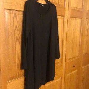 Black long sleeve cotton dress